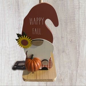 Rae Dunn HAPPY FALL Gnome Wood Paper Towel Holder NWT